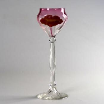 Glass Goblet - clear glass, pink glass - 1905