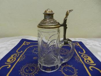 Glass Tankard - metal, glass - 1930 Glass Tankard - metal, glass - 1930