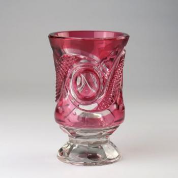 Glass Goblet - clear glass, pink glass - 1850 Glass Goblet - clear glass, pink glass - 1850
