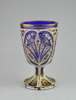 Glass Goblet - enamel, cobalt - 1855