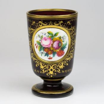 Glass Goblet - ruby glass, opal glass - 1855