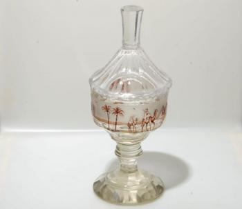 Glass Goblet - etched glass - 1920