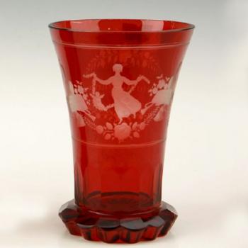 A glass red overlayed